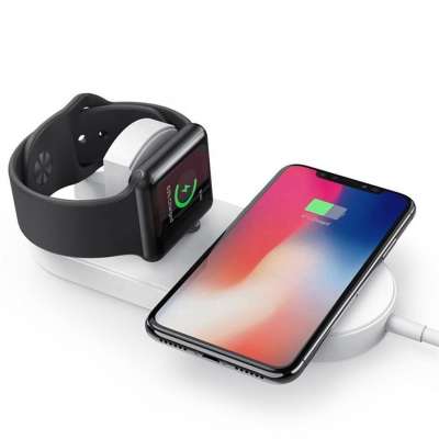 Factory Price CE Certified 2 In 1 Wireless Charging Pad for Apple Watch Series 5/4/3/2/1 and iPhones 11 Pro Max or AirPods 2/Pro