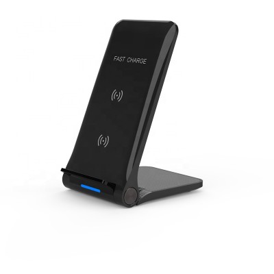 2020 New Foldable Fast Wireless Charger and Mobile Phone Holder Stand for Samsung Galaxy S10 Plus and iPhone 11 Pro