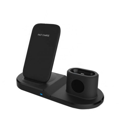 Fashionable 3 in 1 Wireless Charger Station Stand for Phone and Apple Watch Series 5/4/3/2/1 and AirPods Charging Simultaneously