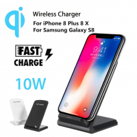 Factory price 10w fast charge wireless charger stand for samsung qi wireless charger with led light indicator